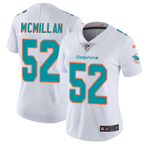 Nike Miami Dolphins 52 Raekwon McMillan White Women Stitched NFL Vapor Untouchable Limited Jersey